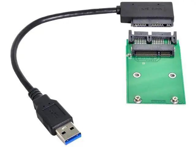 Alt view image 6 of 7 - Micro SATA 16 Pin to mSATA PCB Converter Adapter Board for 50mm mSATA SSD, Micro SATA to USB 3.0 Data Cable Included