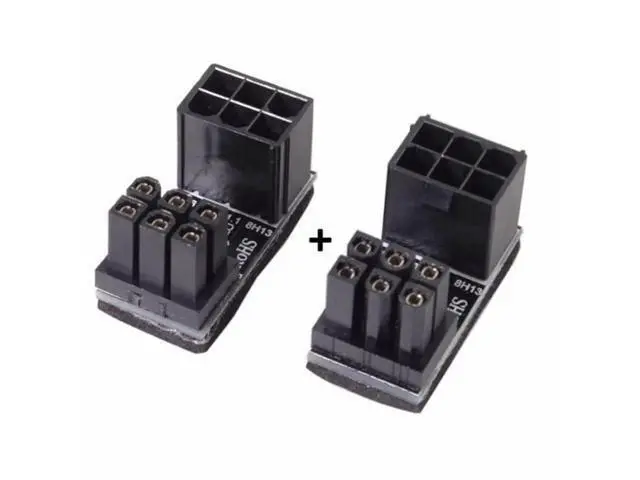 Alt view image 5 of 6 - 2 Pack 360° Adjustable ATX 6Pin Male to Female GPU Power Angle Adapter, 12V Graphics Card Power Connector