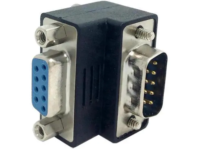 Alt view image 2 of 3 - Right-Angled 90° DSUB RS232 9Pin Male to Female Downward Elbow Adapter, D-SUB Serial Port Extender for PC, Projector & Display Devices