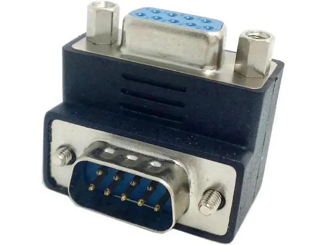 Alt view image 3 of 3 - Right-Angled 90° DSUB RS232 9Pin Male to Female Downward Elbow Adapter, D-SUB Serial Port Extender for PC, Projector & Display Devices