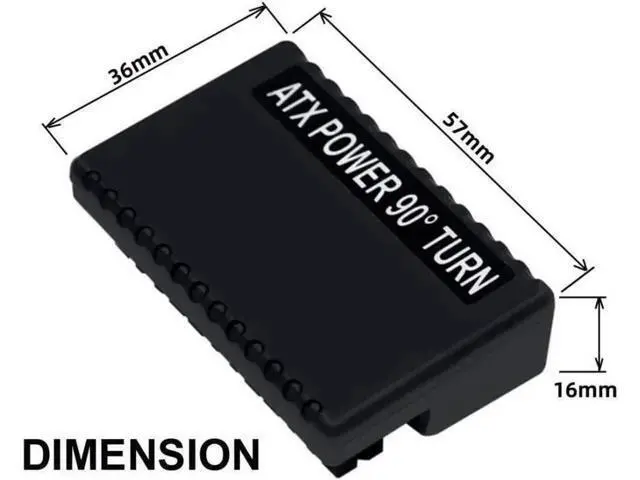 Alt view image 5 of 6 - 90 Degree Right Angle ATX 24Pin Male to Female Power Adapter for Desktop Motherboard
