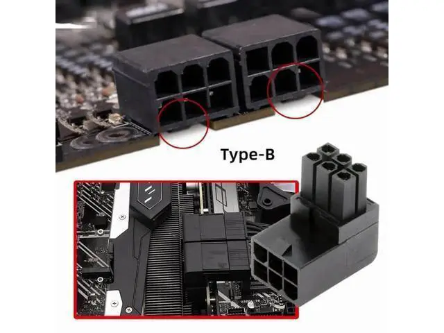 Alt view image 5 of 7 - 2 Pack 90° Up/Down Angled ATX 6Pin Male to Female GPU Power Adapter Connector