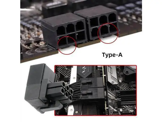 Alt view image 4 of 7 - 2 Pack 90° Up/Down Angled ATX 6Pin Male to Female GPU Power Adapter Connector