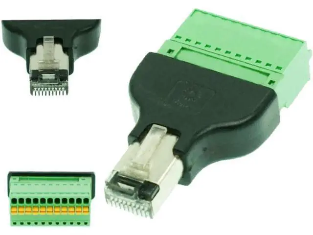 Alt view image 3 of 4 - 1PC RJ50 Male to 11 Pin Spring Terminal Adapter, RJ50 Splitter Connector for CCTV DVR Surveillance Accessories