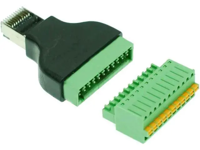 Alt view image 4 of 4 - 1PC RJ50 Male to 11 Pin Spring Terminal Adapter, RJ50 Splitter Connector for CCTV DVR Surveillance Accessories