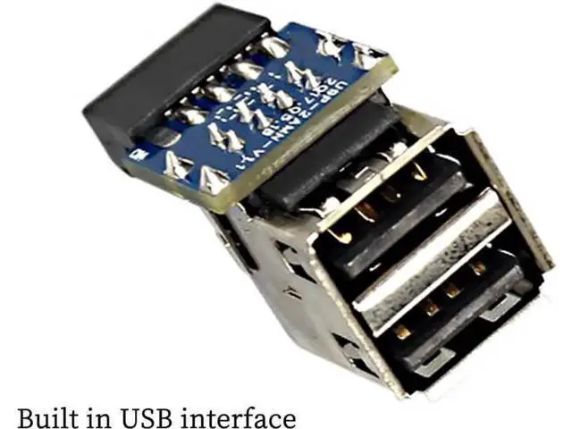 Alt view image 4 of 5 - PH29B USB2.0 9Pin Header Splitter PCB Adapter, 9Pin Female To Dual USB-A Female Internal Motherboard Converter For Desktop PC RGB Fans & Internal USB Dongles (No Cable, 1 Pack)