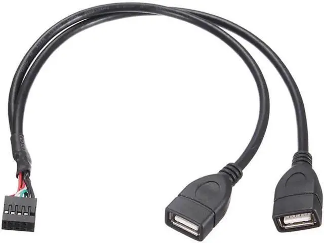 Alt view image 6 of 6 - 11.81 Inch Motherboard 9Pin USB2.0 Splitter Cable, Single 9Pin Header to Dual USB 2.0 Female Internal Extension Adapter Wire