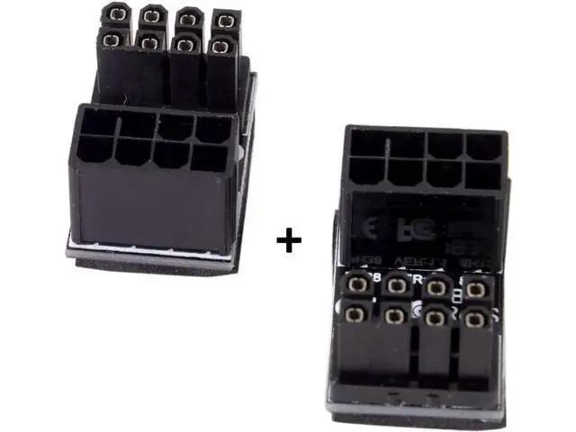 Alt view image 2 of 7 - 180 Degree U-Shaped ATX 8Pin Female to Male Angled Power Adapter for Desktop Graphics Cards