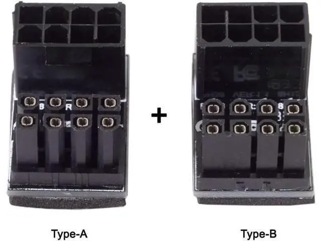 Alt view image 6 of 7 - 180 Degree U-Shaped ATX 8Pin Female to Male Angled Power Adapter for Desktop Graphics Cards