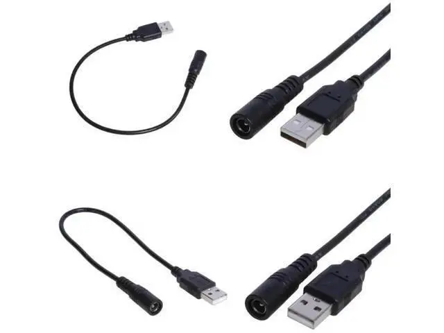 Alt view image 2 of 3 - USB 2.0 Type A Male to DC 5.5mm×2.1mm Female Jack Power Cable, 5V USB to DC Barrel Socket Adapter Cord for USB Fans & Mini Speakers