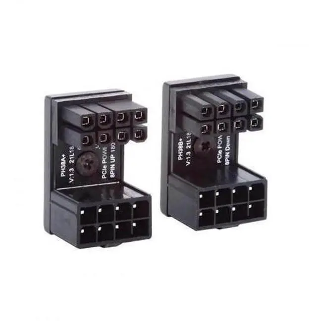 Main image of 2 Pack 360° Rotatable Up/Down Angled ATX 8Pin Male to Female 12V GPU Power Adapter Connector