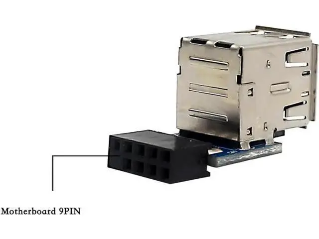 Alt view image 2 of 5 - PH29A Single Interface USB2.0 9Pin To Dual USB-A Internal Splitter Adapter, Mainboard Header Converter For Desktop Internal USB & RGB Accessories