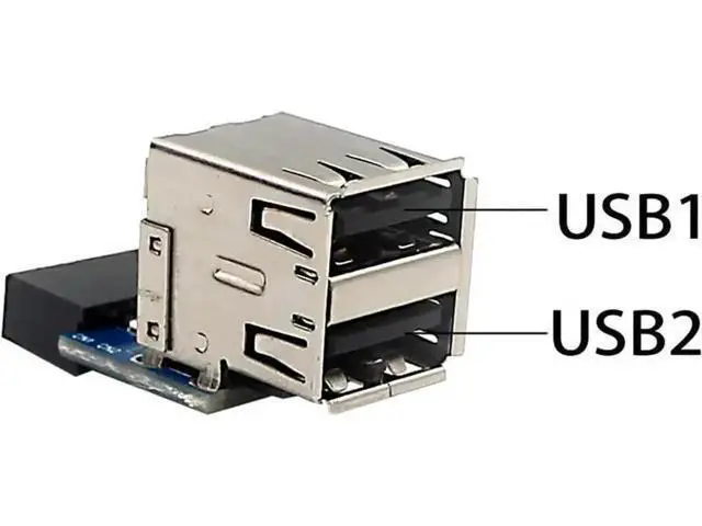 Alt view image 5 of 5 - PH29A Single Interface USB2.0 9Pin To Dual USB-A Internal Splitter Adapter, Mainboard Header Converter For Desktop Internal USB & RGB Accessories