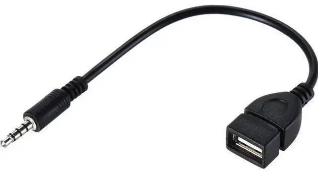 Main image of USB 2.0 Female to 3.5mm Male AUX OTG Adapter Cable, 1/8 Inch Audio Jack Converter for Car Stereo to Play Music from USB Flash Drives