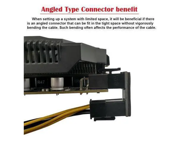Alt view image 2 of 6 - 2 Pack 360° Rotatable Up/Down Angled ATX 8Pin Male to Female 12V GPU Power Adapter Connector