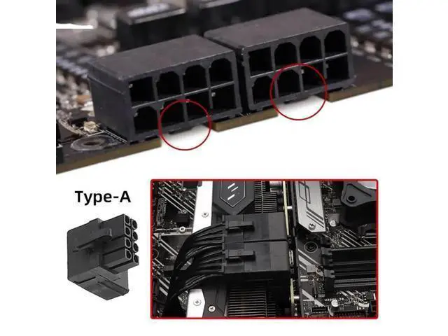 Alt view image 4 of 7 - 2 Pack 90° Up & Down Angled ATX 8Pin Male to Female GPU Power Port Adapter
