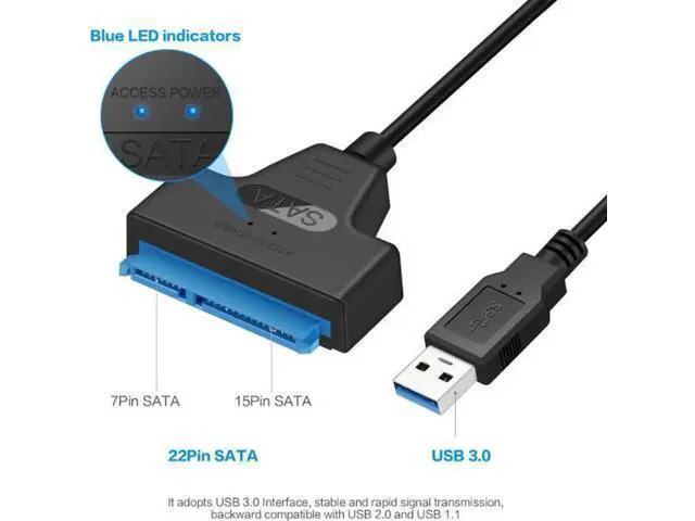 Alt view image 7 of 7 - SATA III to USB 3.0 Adapter Cable, High Speed SATA Hard Drive Converter for 2.5 Inch SATA HDD & SSD, UASP Protocol Supported External Storage Connector