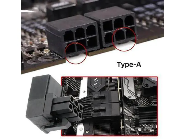 Alt view image 2 of 7 - 2 Pack 90 Degree Up/Down ATX 6Pin Male to Female GPU Power Angle Adapter Connector