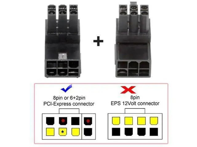 Alt view image 3 of 7 - 2 Pack 90 Degree Up/Down ATX 6Pin Male to Female GPU Power Angle Adapter Connector