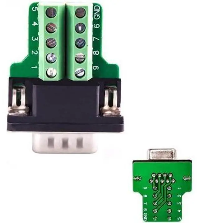 Alt view image 2 of 6 - DB9 RS232 Breakout Terminal Block Module with Housing, Solder-Free D-SUB Female Serial Port to Wiring Terminal Breakout Board Adapter