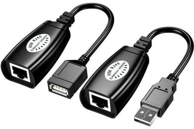 Main image of USB 2.0 to RJ45 LAN Extender Adapter, USB Signal Over Cat5/Cat5e/Cat6 Ethernet Cable Extension Cord for Remote USB Device Transmission