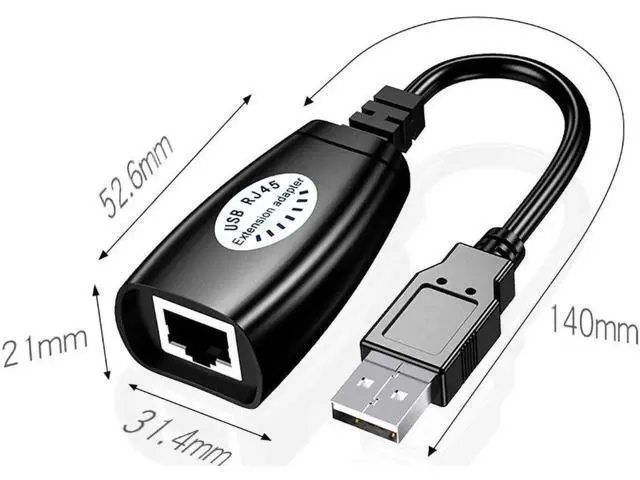 Alt view image 4 of 5 - USB 2.0 to RJ45 LAN Extender Adapter, USB Signal Over Cat5/Cat5e/Cat6 Ethernet Cable Extension Cord for Remote USB Device Transmission