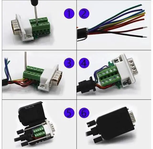 Alt view image 3 of 6 - DB9 RS232 Breakout Terminal Block Module with Housing, Solder-Free D-SUB Female Serial Port to Wiring Terminal Breakout Board Adapter
