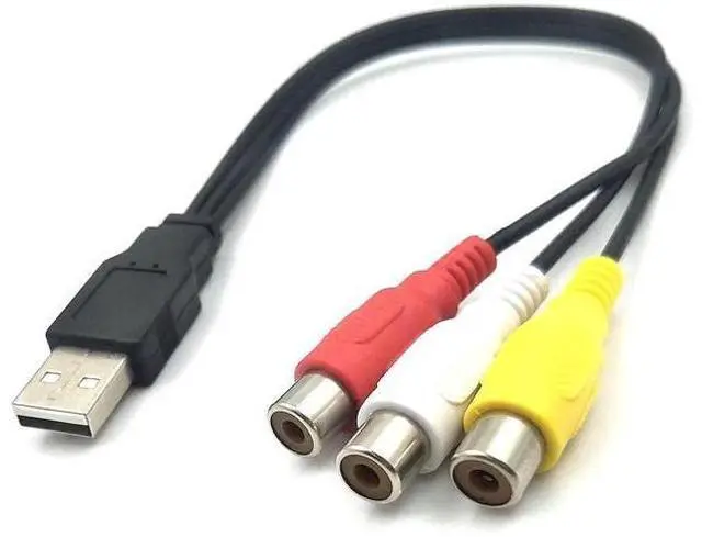 Main image of USB 2.0 Male to 3RCA Female AV Composite Audio Video Capture Cable, USB to RCA Capture Adapter Cord for PC MAC HDD DVR, 1 Pack