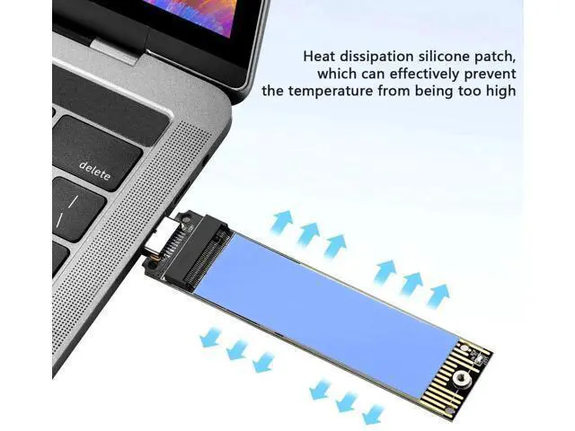 Alt view image 6 of 7 - USB 3.1 Gen 2 M.2 NVMe SSD Adapter, 10Gbps M-Key External SSD Reader with UASP, Supports Up to 4TB, Fits 2230/2242/2260/2280 NVMe Drives Only