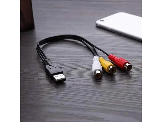 Alt view image 4 of 6 - USB 2.0 Male to 3RCA Female AV Composite Audio Video Capture Cable, USB to RCA Capture Adapter Cord for PC MAC HDD DVR, 1 Pack