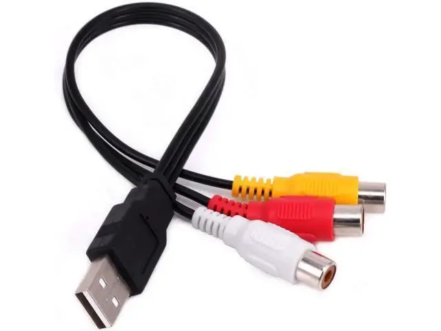 Alt view image 6 of 6 - USB 2.0 Male to 3RCA Female AV Composite Audio Video Capture Cable, USB to RCA Capture Adapter Cord for PC MAC HDD DVR, 1 Pack