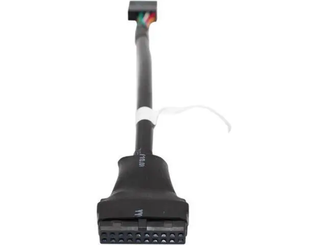 Alt view image 2 of 3 - 4 Inch Black USB 3.0 20Pin Female to USB 2.0 9Pin Male Motherboard Adapter Cable