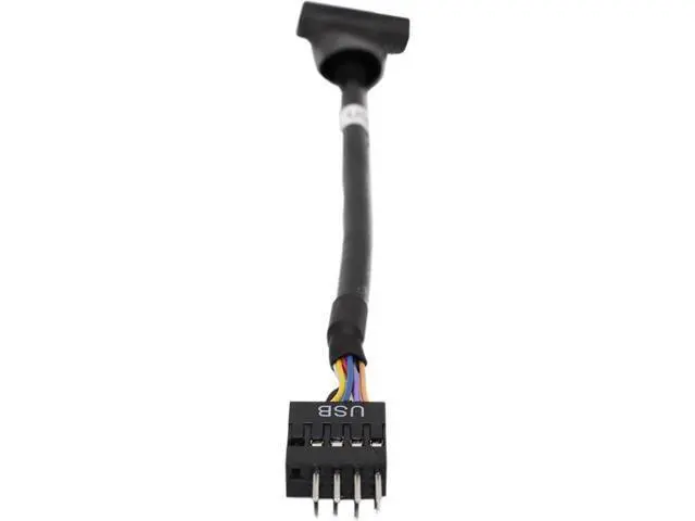 Alt view image 3 of 3 - 4 Inch Black USB 3.0 20Pin Female to USB 2.0 9Pin Male Motherboard Adapter Cable