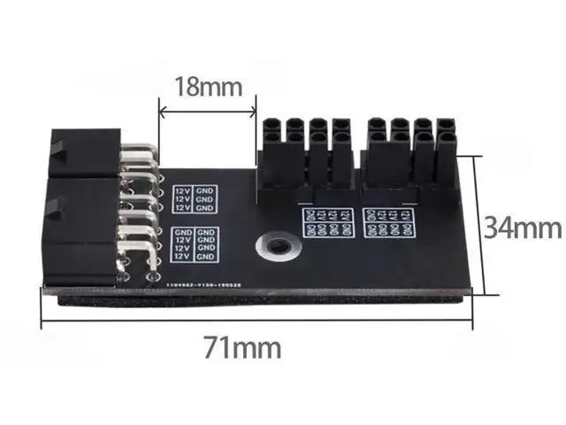 Alt view image 4 of 7 - 180 Degree Angled Dual ATX 8Pin Female to 6+8Pin Male GPU Power Adapter, Reverse Bend Power Connector for NVIDIA RTX 3080 3090 Graphics Cards