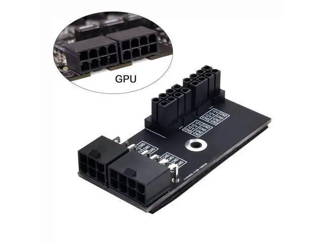 Alt view image 7 of 7 - 180 Degree Angled Dual ATX 8Pin Female to 6+8Pin Male GPU Power Adapter, Reverse Bend Power Connector for NVIDIA RTX 3080 3090 Graphics Cards