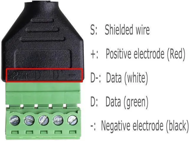 Alt view image 3 of 7 - 1ft USB 2.0 Type A Male to 5-Pin Screw Terminal Female Cable, Solderless Adapter for Charging & Data Transfer