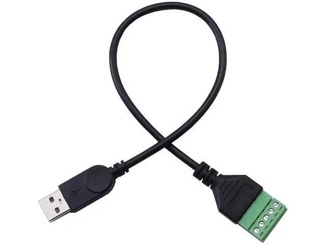 Alt view image 4 of 7 - 1ft USB 2.0 Type A Male to 5-Pin Screw Terminal Female Cable, Solderless Adapter for Charging & Data Transfer