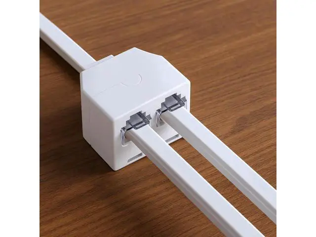 Alt view image 5 of 7 - 2 Pack White RJ11 6P4C Telephone Splitter, 1 Male to Dual Female 2-Way Landline Phone Jack Separator Adapter for Phones & Fax Machines
