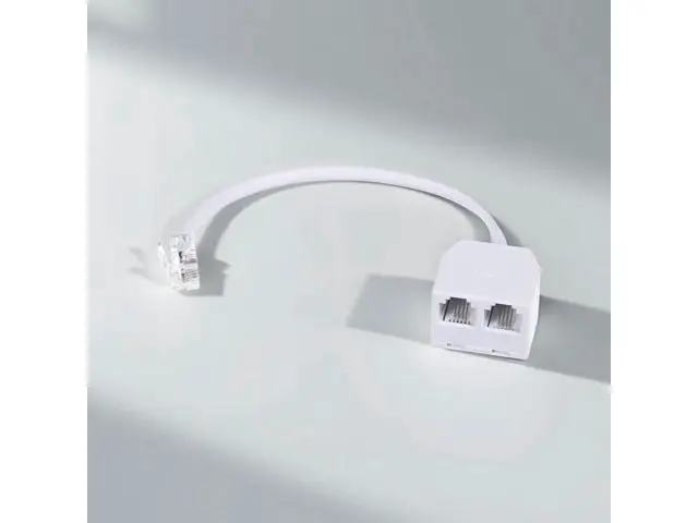 Alt view image 6 of 7 - 2 Pack White RJ11 6P4C Telephone Splitter, 1 Male to Dual Female 2-Way Landline Phone Jack Separator Adapter for Phones & Fax Machines