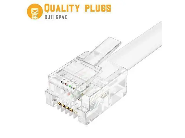 Alt view image 2 of 6 - 2 Pack White RJ11 6P4C 2-Way Telephone Splitter, 1 Male to Dual Female Landline Phone Jack Separator Wall Adapter for Phones & Fax Machines