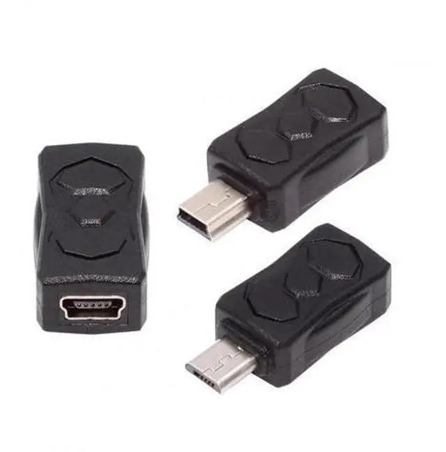 Main image of 3 Pack Micro USB 2.0 to Mini USB 5Pin Adapter, Male to Female Converter Connector for Data Sync & Charging Extension