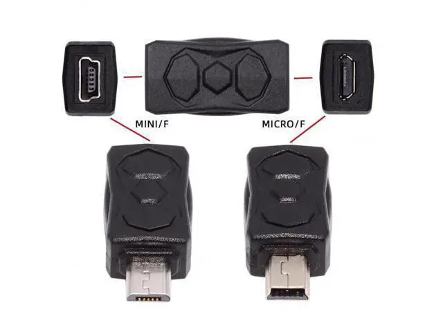 Alt view image 4 of 7 - 3 Pack Micro USB 2.0 to Mini USB 5Pin Adapter, Male to Female Converter Connector for Data Sync & Charging Extension