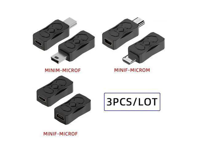 Alt view image 7 of 7 - 3 Pack Micro USB 2.0 to Mini USB 5Pin Adapter, Male to Female Converter Connector for Data Sync & Charging Extension