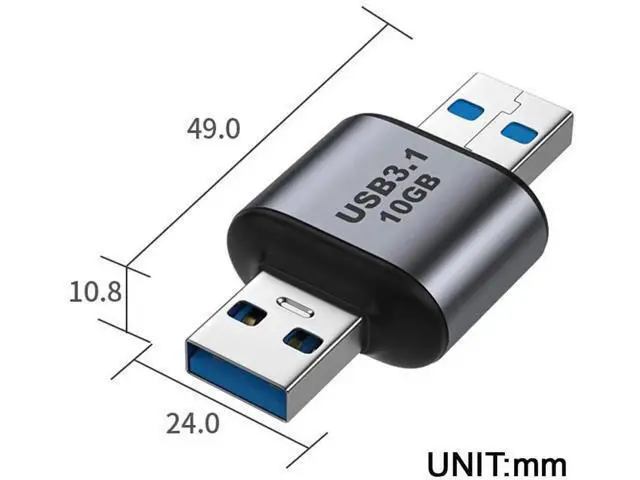 Alt view image 6 of 7 - USB 3.0/3.1 Type A Male to Male Data Adapter, 10Gbps High Speed USB A to A Extension Cable Connector for Laptop Desktop PC Peripherals