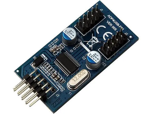 Alt view image 3 of 5 - 30CM Motherboard USB2.0 9Pin 1-to-2 Splitter Cable, Single 9Pin Male to Dual 9Pin Male Internal Header Extension Adapter