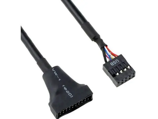 Alt view image 2 of 4 - 20 Pin USB 3.0 Header to 9 Pin USB 2.0 Adapter Cable, Female to Female Converter Wire for Desktop Motherboard