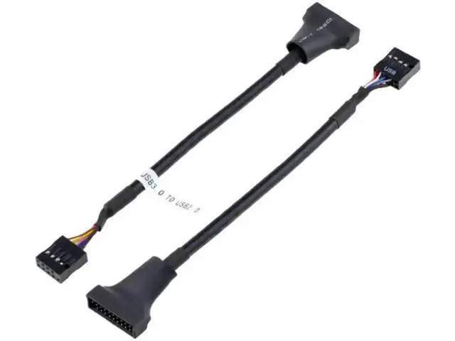 Alt view image 4 of 4 - 20 Pin USB 3.0 Header to 9 Pin USB 2.0 Adapter Cable, Female to Female Converter Wire for Desktop Motherboard