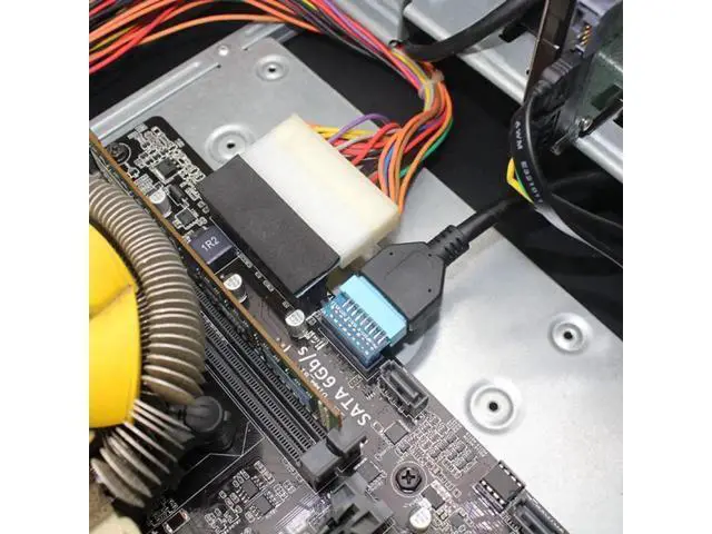 Alt view image 6 of 7 - 2-Pack 90° Up & Down Angled 19/20Pin USB3.0 Motherboard Header Extension Adapter, Internal USB 3.0 Male to Female Extender for DIY PC Chassis