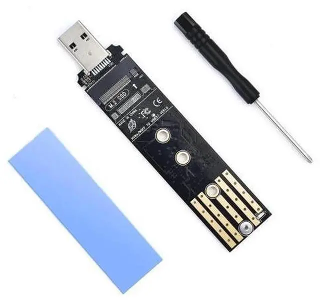 Main image of Dual Protocol M.2 to USB Adapter Enclosure, USB3.1 Gen2 10Gbps, Supports NVMe M-Key & SATA B+M-Key SSD, UASP Accelerated, Up to 4TB, Fits 2230/2242/2260/2280