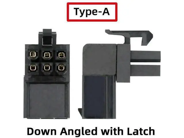 Alt view image 6 of 7 - 2 Pack 90 Degree ATX 6Pin GPU Power Adapter, Angled Graphics Card Power Connector